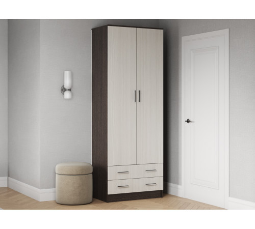 Распашной шкаф Эра Прагма Венге / Лоредо Со штангой