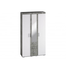 Распашной шкаф Мебелони Инстайл Бетон / Белый Без дополнительных полок