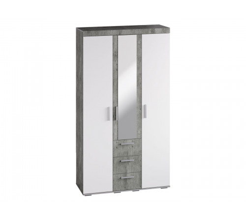 Распашной шкаф Мебелони Инстайл Бетон / Белый С дополнительными полками