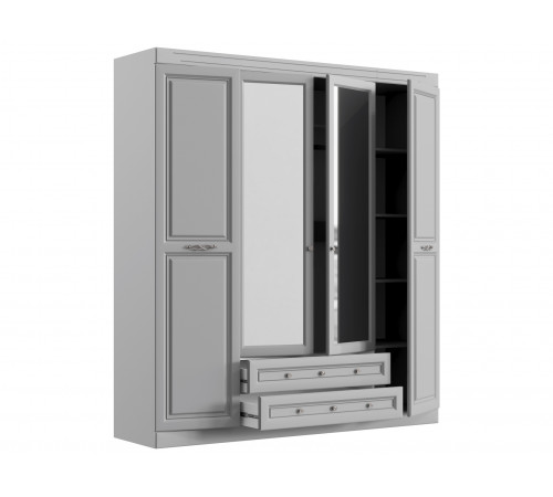 Распашной шкаф Правила мебели Аврора Антрацит / Зеркало Антрацит / Зеркало