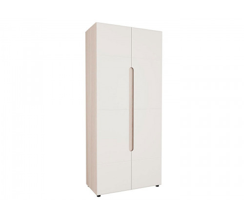 Распашной шкаф МК СТИЛЬ Палермо С Ясень Шимо светлый / Белый глянец 230 см