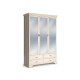 Распашной шкаф Кураж Сиена Бодега белый, патина золото С тремя зеркалами