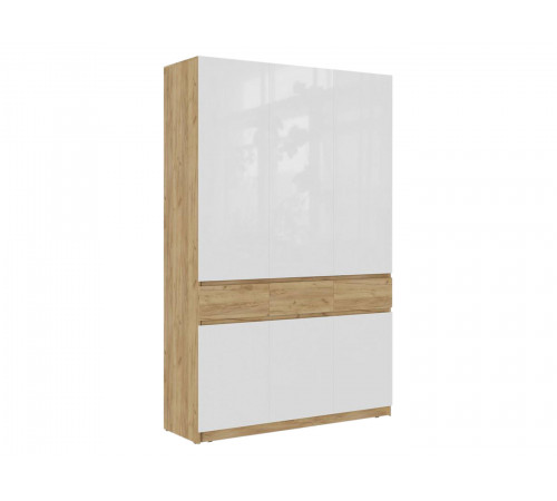 Распашной шкаф МК СТИЛЬ Бостон Дуб Крафт золотой / Белый глянец Дуб Крафт золотой / Белый глянец