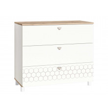 Детский комод Моби Эйп Белый шагрень / Дуб Белый эксклюзив Белый шагрень / Дуб Белый эксклюзив