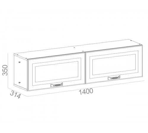 Шкаф навесной Моби Ливерпуль Ясень Ваниль / Белый Ясень Ваниль / Белый