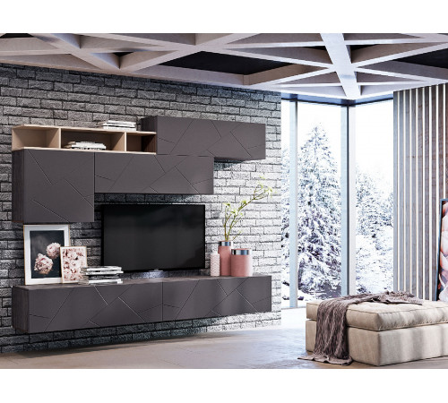 Шкаф навесной Сильва Суммит Ясень Анкор темный / Софт графит 60,2 см