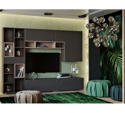 Шкаф навесной Сильва Суммит Ясень Анкор темный / Софт графит 60,2 см