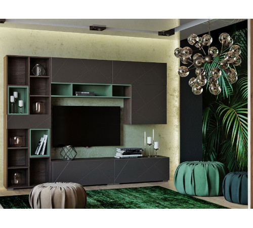 Шкаф навесной Сильва Суммит Ясень Анкор темный / Софт графит 60,2 см