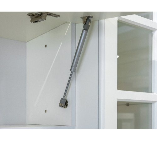 Шкаф навесной Моби Ливерпуль Ясень Ваниль / Белый Ясень Ваниль / Белый