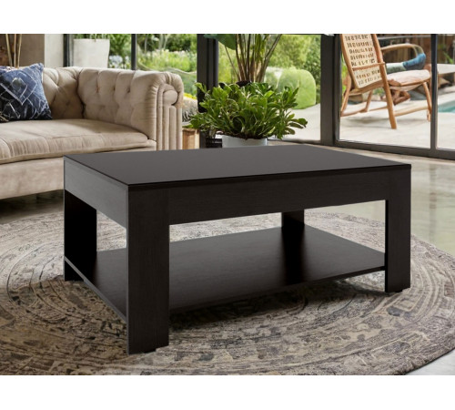 Журнальный столик Мебелик Бьюти 26 Венге / Стекло черное Венге / Стекло черное