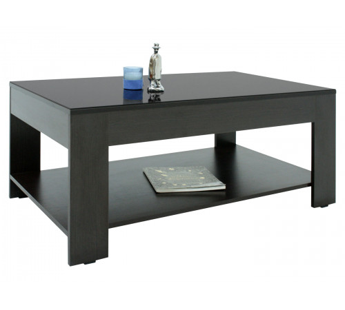 Журнальный столик Мебелик Бьюти 26 Венге / Стекло черное Венге / Стекло черное