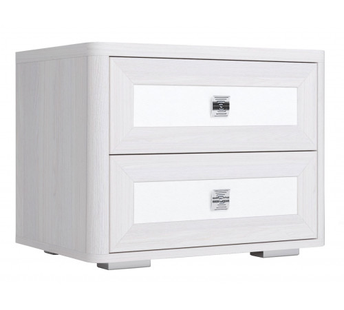 Спальный гарнитур Кураж Парма Нео 3 Ясень Анкор светлый / Экокожа белая Ясень Анкор светлый / Экокожа белая