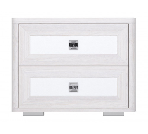 Спальный гарнитур Кураж Парма Нео 3 Ясень Анкор светлый / Экокожа белая Ясень Анкор светлый / Экокожа белая