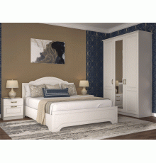 Спальный гарнитур Моби Ливерпуль Ясень Ваниль / Белый Ясень Ваниль / Белый