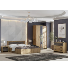 Спальный гарнитур СВ-Мебель Дублин Дуб золотой / Камень тёмный Дуб золотой / Камень тёмный