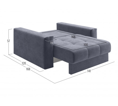 Кресло-кровать Правила мебели Ланкастер Серый, велюр Серый, велюр
