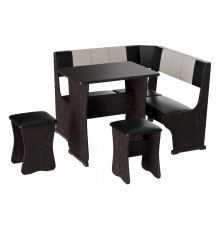 Кухонный уголок Budunov Group Сандро Венге / Крем, коричневый, экокожа 100 см