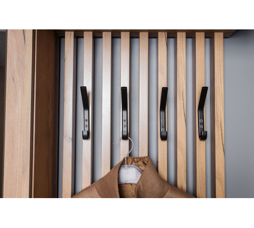 Прихожая МК СТИЛЬ Бостон Дуб Крафт золотой / Серый шифер / Серый, экокожа Дуб Крафт золотой / Серый шифер / Серый, экокожа