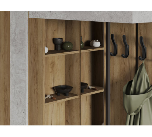 Прихожая Мебелони Трамп Дуб Крафт / Бетон Дуб Крафт / Бетон