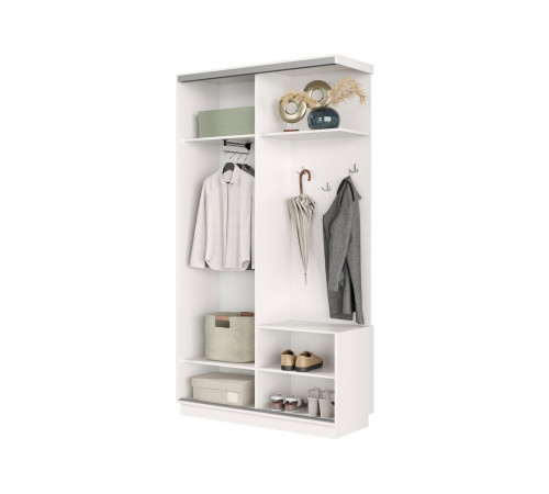 Прихожая Хочу домой Маршал Лайт Белый / Зеркало / Серебро, алюминий Правая 45 см