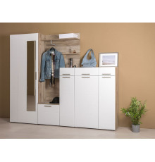 Прихожая Моби Лайн Дуб Крафт серый / Белый глянец Дуб Крафт серый / Белый глянец