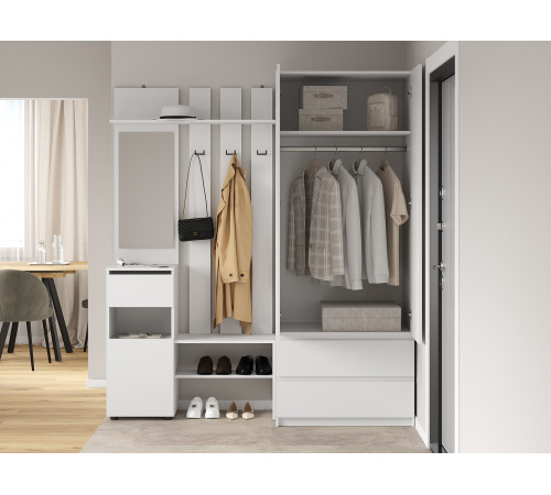 Прихожая СВ-Мебель Тайлер Белый текстурный Белый текстурный