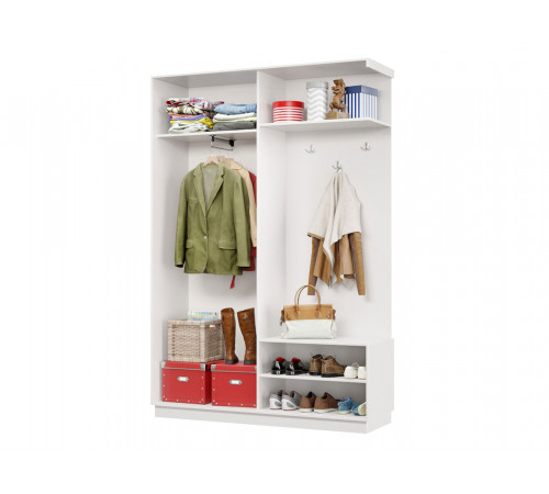 Прихожая Хочу домой Маршал Лайт Белый / Зеркало / Серебро, алюминий Правая 45 см