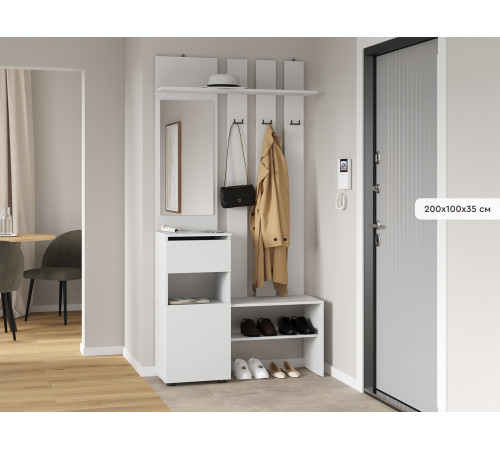 Прихожая СВ-Мебель Тайлер Белый текстурный Белый текстурный