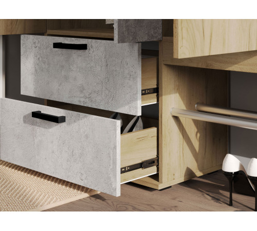 Прихожая Мебелони Трамп Дуб Крафт / Бетон Дуб Крафт / Бетон