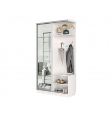 Прихожая Хочу домой Маршал Лайт Белый / Зеркало / Серебро, алюминий Правая 45 см