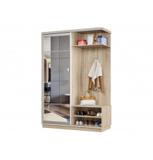 Прихожая Хочу домой Маршал Лайт Дуб Сонома / Зеркало / Серебро, алюминий Правая 45 см