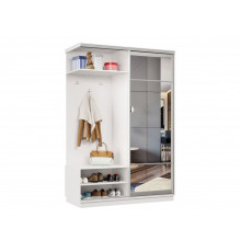 Прихожая Хочу домой Маршал Лайт Белый / Зеркало / Серебро, алюминий Левая 45 см