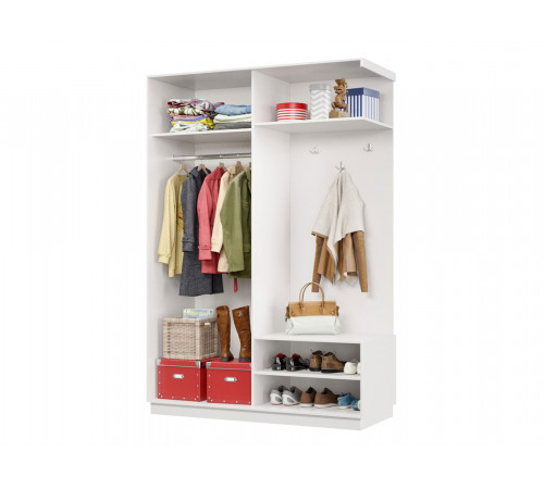 Прихожая Хочу домой Маршал Лайт Белый / Зеркало / Серебро, алюминий Правая 60 см