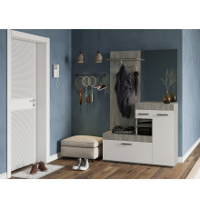 Прихожая Мебелони Инстайл Бетон / Белый Бетон / Белый