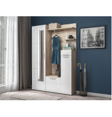 Прихожая Моби Лайн Дуб Крафт серый / Белый глянец Дуб Крафт серый / Белый глянец