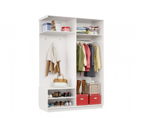 Прихожая Хочу домой Маршал Лайт Белый / Зеркало / Серебро, алюминий Левая 60 см