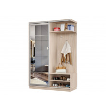 Прихожая Хочу домой Маршал Лайт Ясень Шимо светлый / Зеркало / Серебро, алюминий Правая 45 см