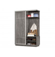 Прихожая Хочу домой Маршал Лайт Бетон / Серебро, алюминий Правая 60 см