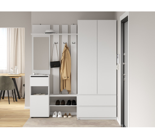 Прихожая СВ-Мебель Тайлер Белый текстурный Белый текстурный