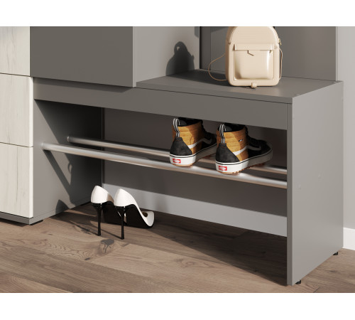 Прихожая Мебелони Трамп Графит / Дуб Крафт белый Графит / Дуб Крафт белый