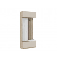 Прихожая МК СТИЛЬ Бостон Дуб Крафт серый / Кашемир / Белый, экокожа Дуб Крафт серый / Кашемир / Белый, экокожа