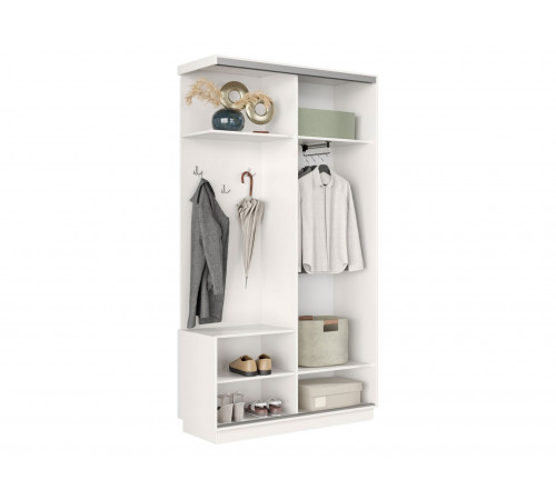 Прихожая Хочу домой Маршал Лайт Белый / Зеркало / Серебро, алюминий Левая 45 см