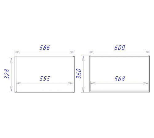 Кухонный модуль СБК Женева Дуб Палермо / Синий 60 см
