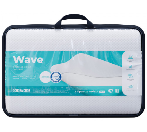 Подушка Основа Снов Оптима вайв / Optima Wave Белый Белый