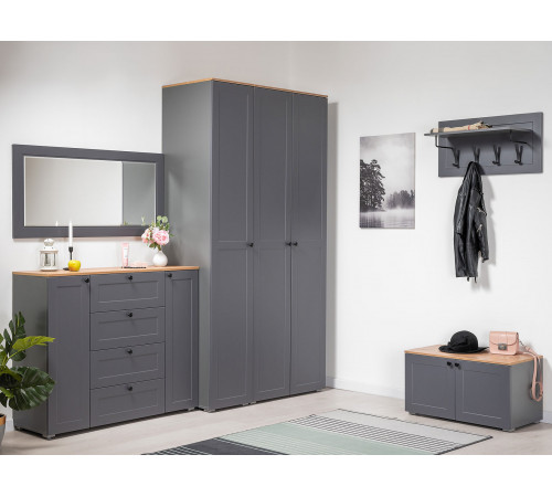 Настенное зеркало Моби Остин Серый графит Серый графит