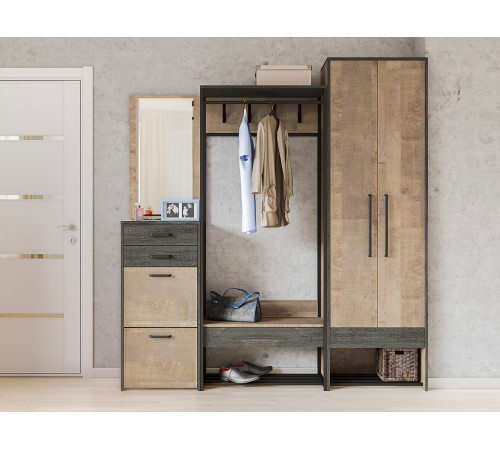 Настенное зеркало Моби Трувор Дуб Гранж песочный / Интра Дуб Гранж песочный / Интра