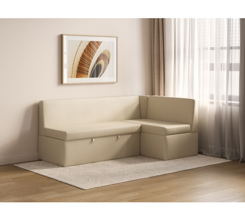 Кухонный диван Салотти Густаво, Гринвич Бежевый, экокожа Бежевый, экокожа