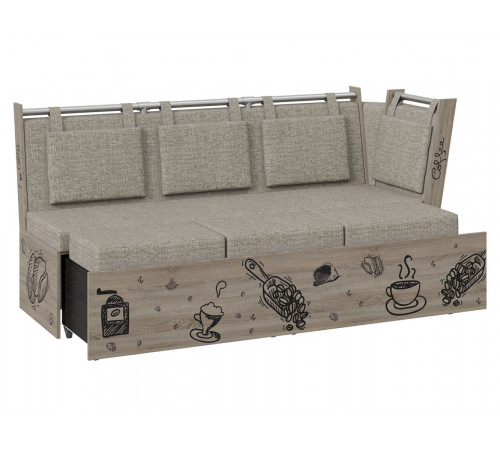 Кухонный диван Budunov Group Риккардо Дуб сонома трюфель / Бежевый, ткань Дуб сонома трюфель / Бежевый, ткань