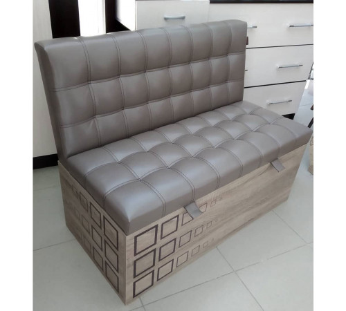 Кухонный диван Budunov Group Денвер Дуб Сонома трюфель / Серо-бежевый, экокожа Дуб Сонома трюфель / Серо-бежевый, экокожа