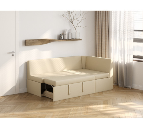 Кухонный диван Салотти Густаво, Гринвич Бежевый, экокожа Бежевый, экокожа